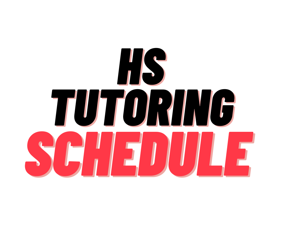  Tutoring schedule